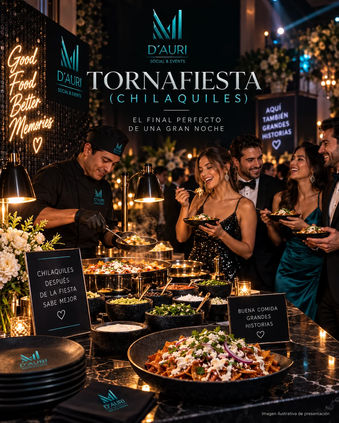 Visual ilustrativo de Tornafiesta en D’Auri Social & Events